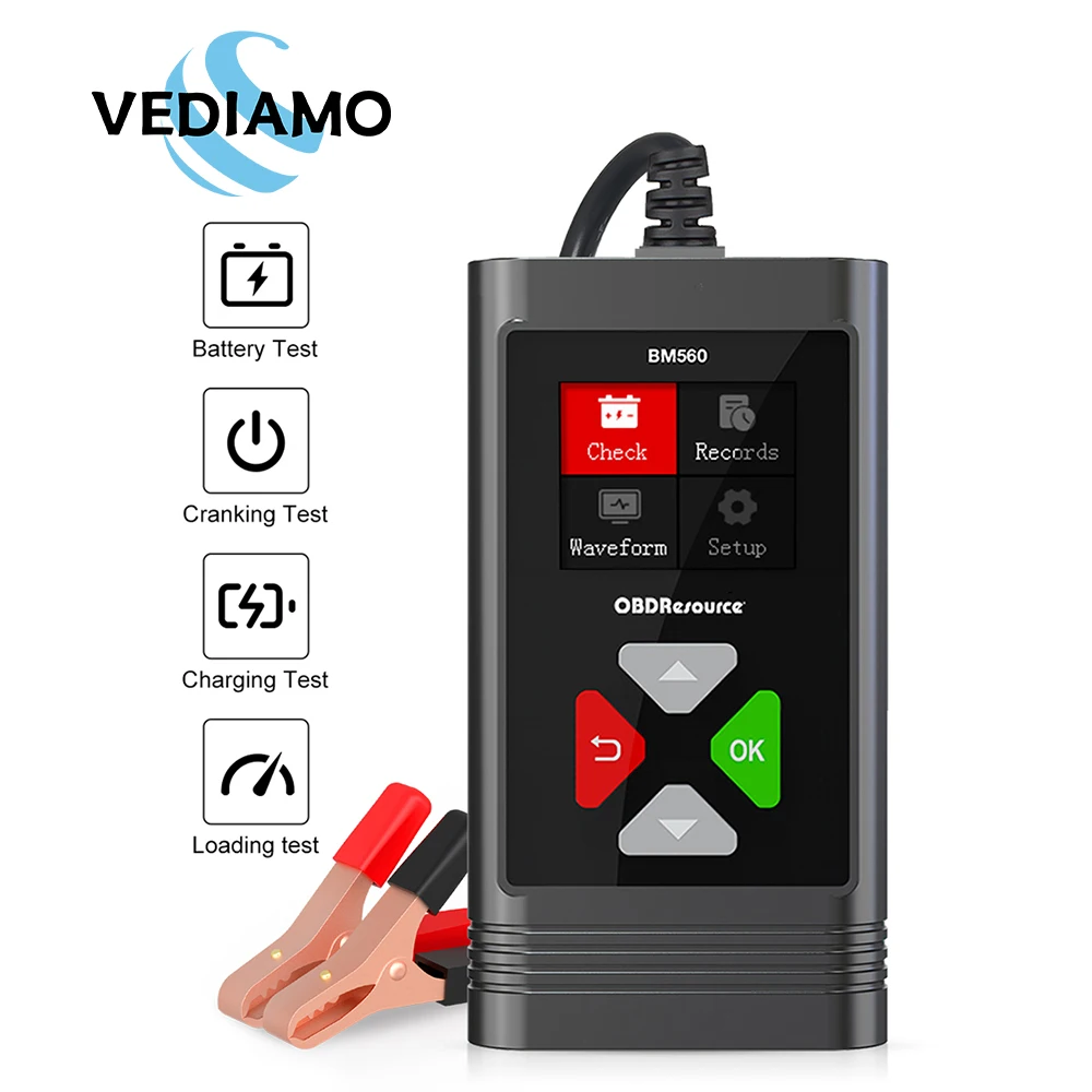 Автомобильный анализатор аккумулятора, 6 в, 12 В, BM560, 100-2000CCA, 2 Ач-220 Ач