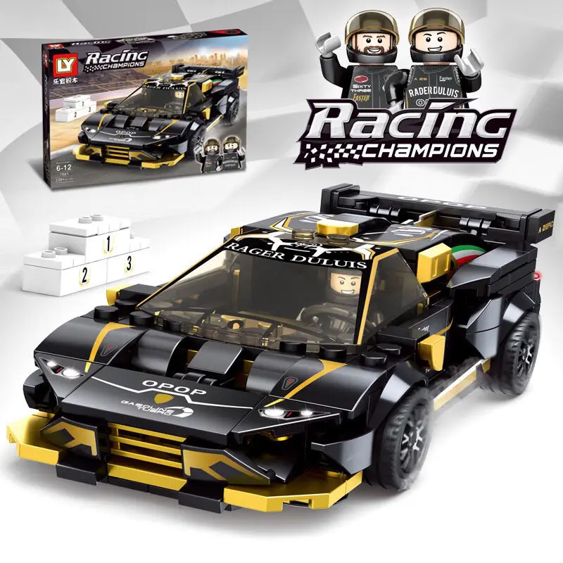 

Diy CITY Great Racing Vehicle SPEED CHAMPIONS Car Building Block Kit Brick Model Kids Toys London Double Decker Bus Technique