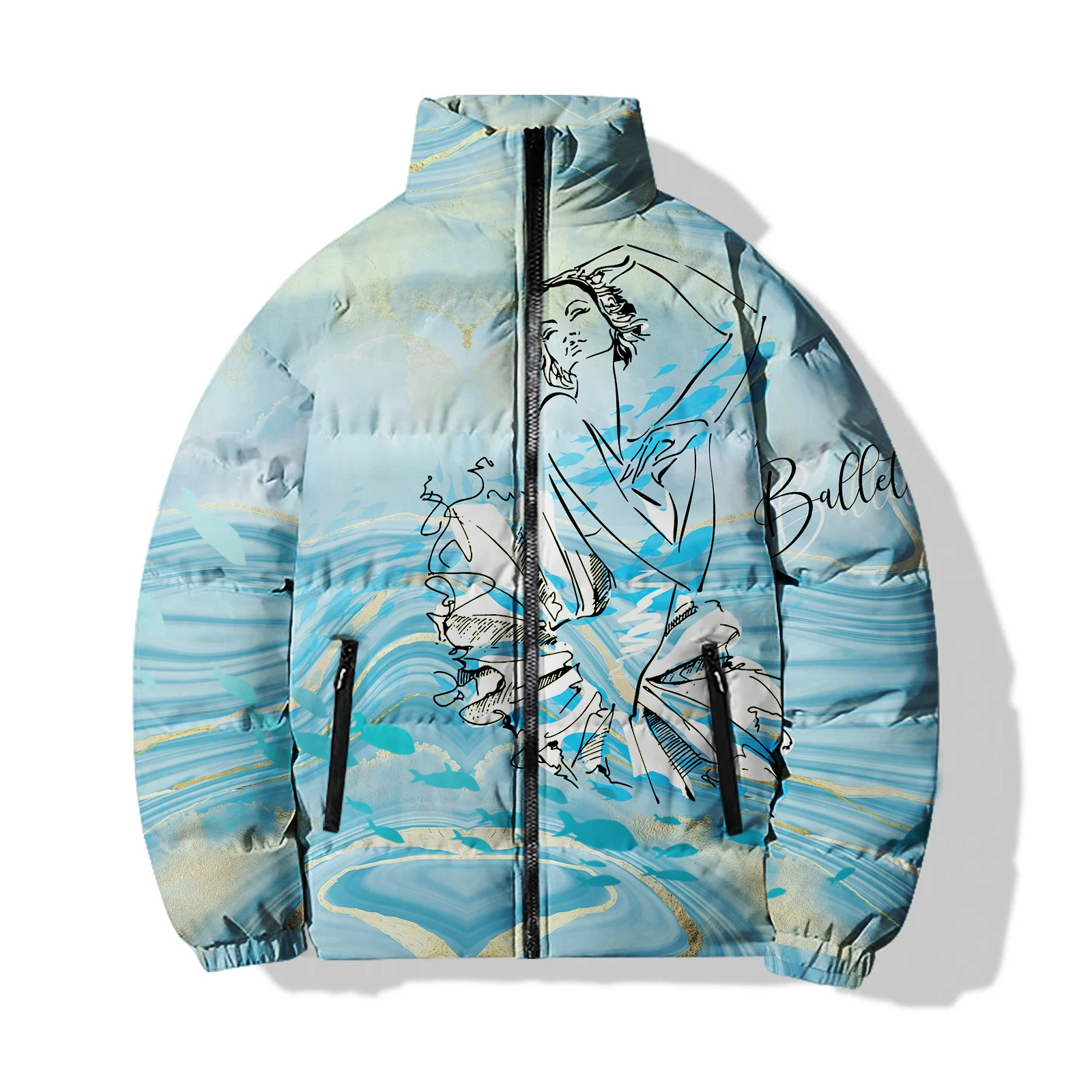 Мужская зимняя теплая куртка с графическим принтом