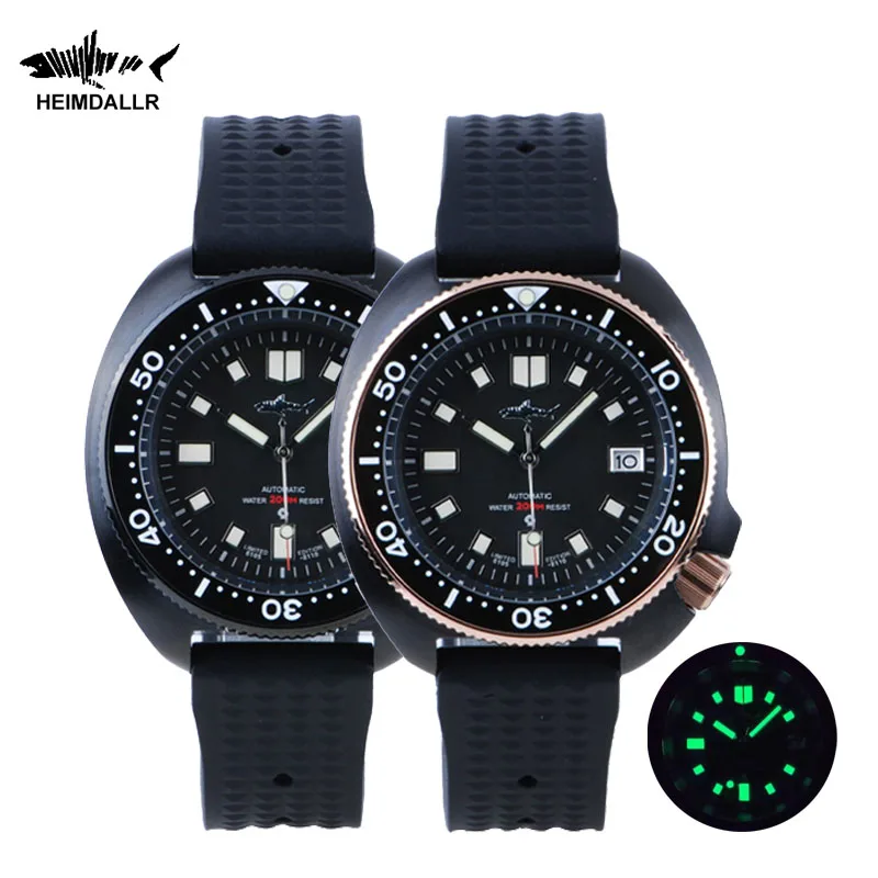 

Heimdallr Watches For Men's PVD 6105 Turtle Japan NH35 Movement Automatic Machinery 200M Waterproof Ceramic Bezel Diver Watch