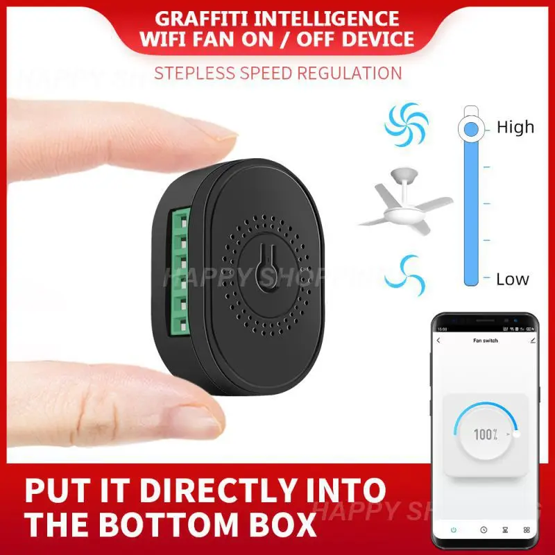 

Fan Speed Switch Tuya Speed Control Switch. Diy Intelligent Scenes Voice Control For Smart Life App Ceiling Fan Controller Mini
