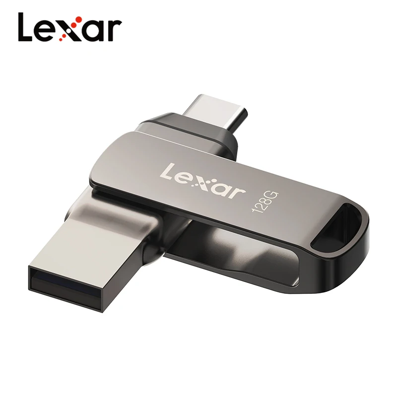 Фото Lexar D400 Металлический USB 3.1 Pen Drive 2-в-1 Type-C USB A флэш-накопитель 32 ГБ 64 ГБ 128 ГБ 256 ГБ Макс. 130 Мбит/с Флэш-накопитель для телефона ПК №2