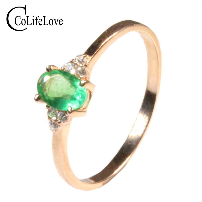 Ювелирные изделия CoLife 100% натуральное Изумрудное кольцо для помолвки 4*6 мм