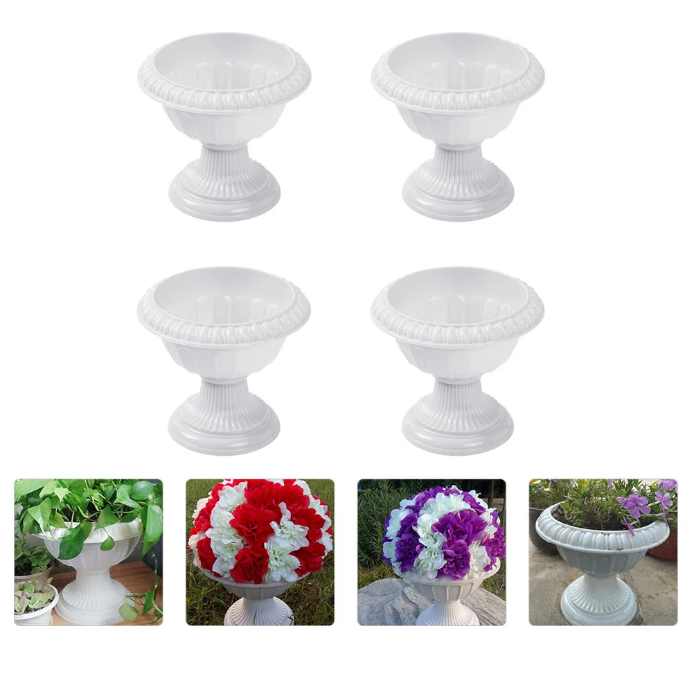 

Planter Flower Pot Roman Urn Column Wedding Plastic Vase Pillar Stand Planters Greek Statues Vintage White Outdoor Flowerpot