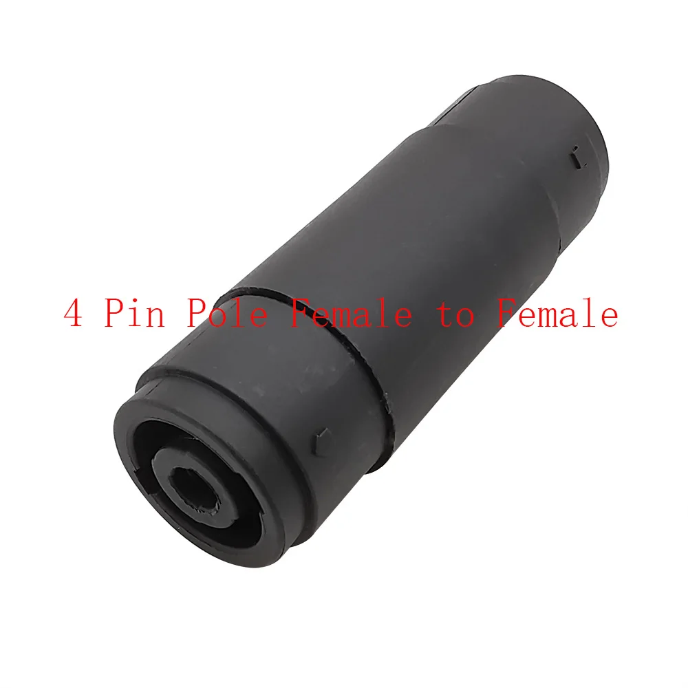

4Pin Pole Female To Female Speakon Coupler Adapter Black Straight Speaker Amplifier Coupler Audio Cable Connector