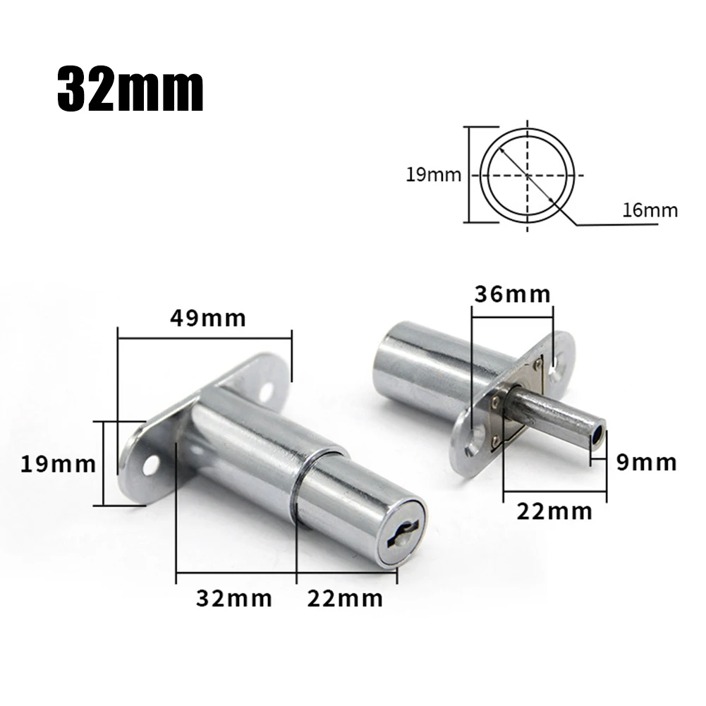 

Single Open Door Latch Security Sliding Stainless Steel 1pcs 23mm/32mm