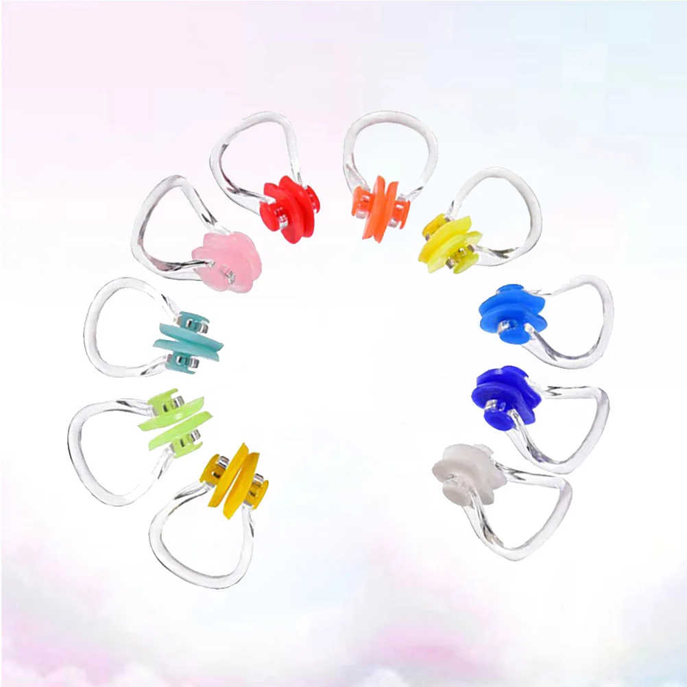 

10 шт., силиконовые зажимы для носа для плавания и серфинга