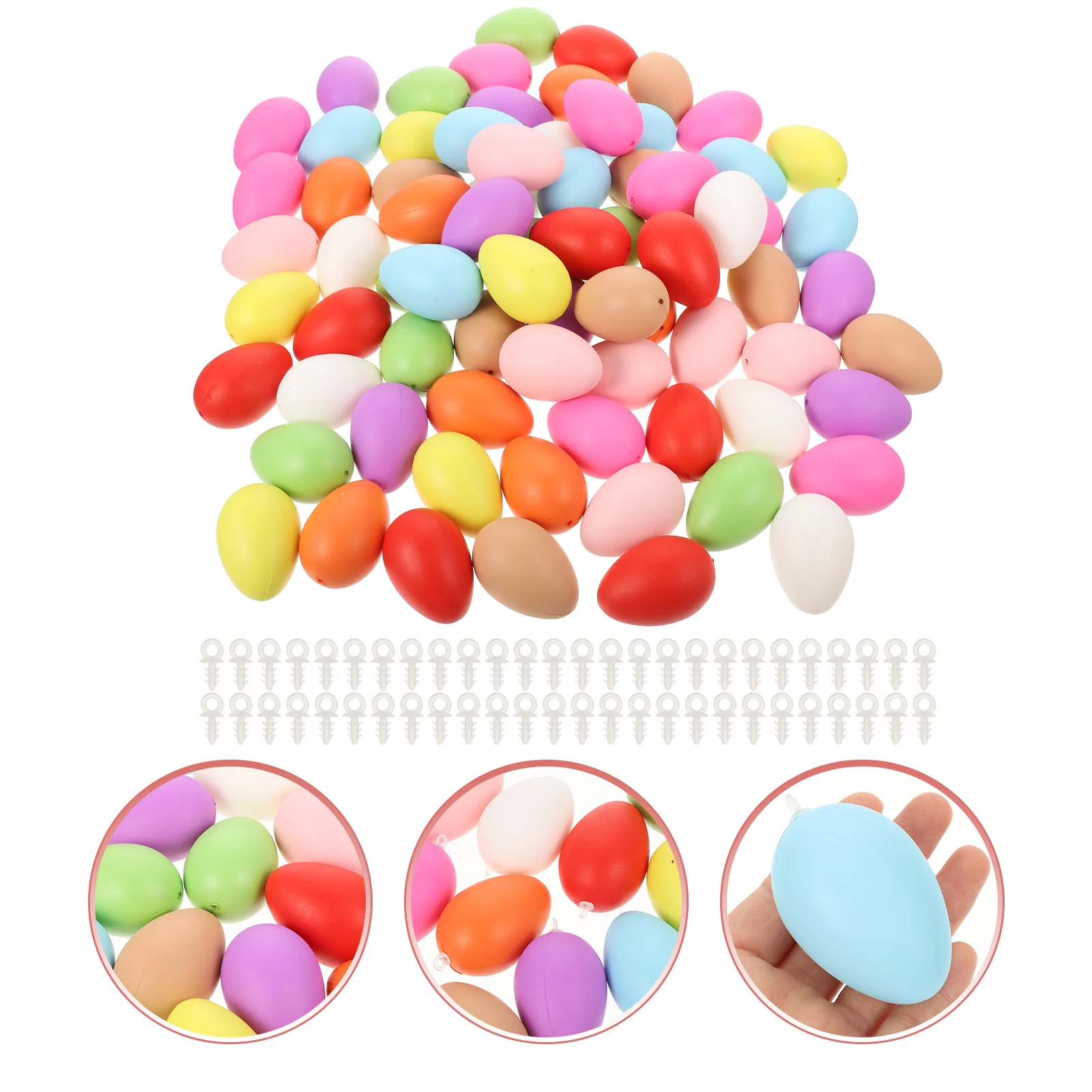 

100pcs Easter Kids DIY Eggs Unfinished Eggs Unpainted Simulation Eggs Crafts