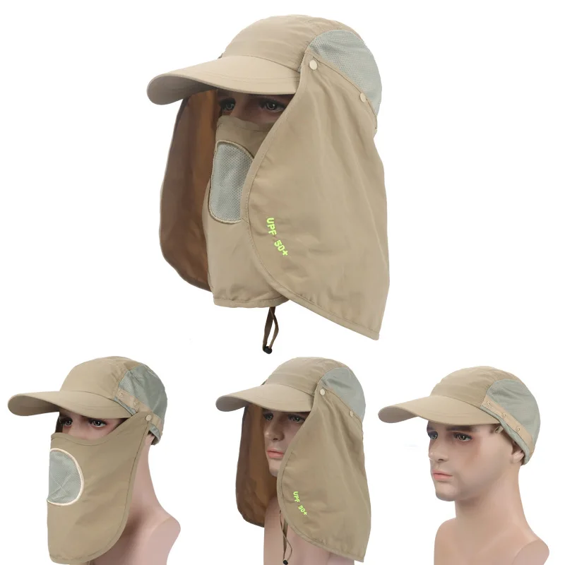 Outdoor Sport Hiking Visor Hat UV Protection Face Neck Cover Fishing Sun Protection Cap Breathable Sweat