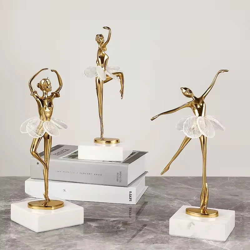 Подарочный сувенир медные балетки для девочек украшение дома с мраморной