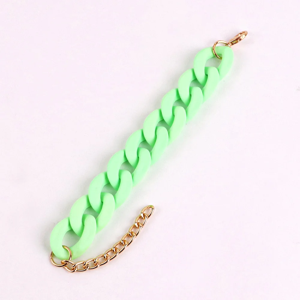Women's Chain Link Bracelet - Acrylic Mesh Bracelet for Women Gross Fancy Mesh Large Plastic Links Resin Cuban Thick Bracelets