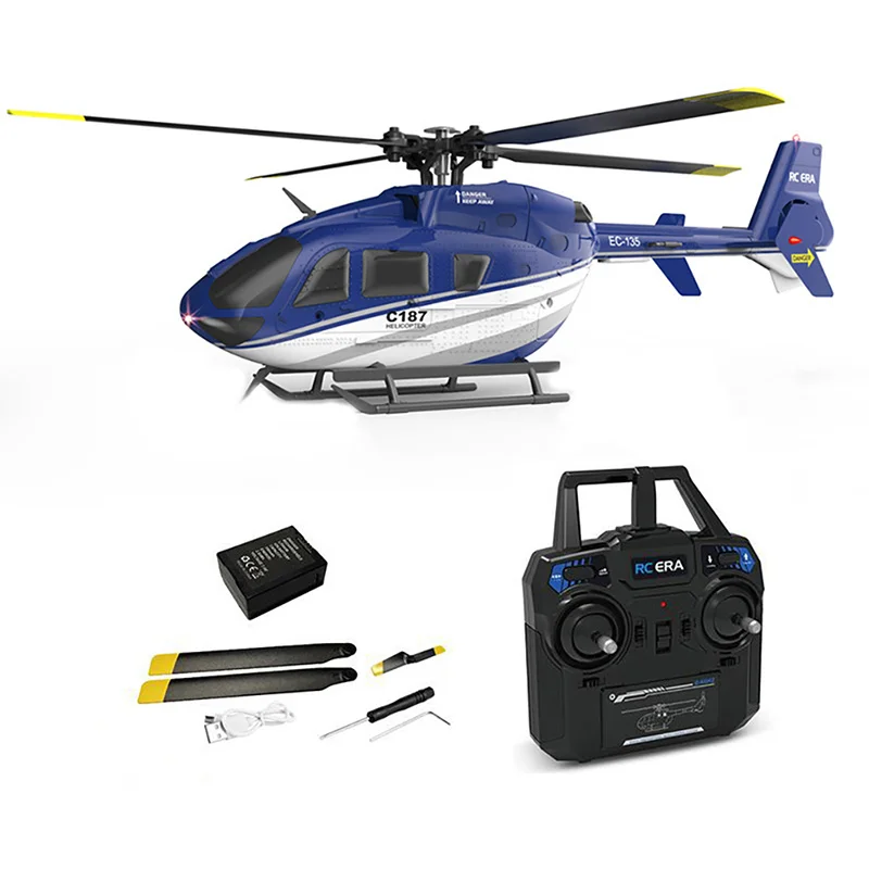 RC EAR C187 4CH 6-осевой гироскоп высота удержания Flybarless EC135 Масштаб RC вертолет C187 PRO RTF 2,4G