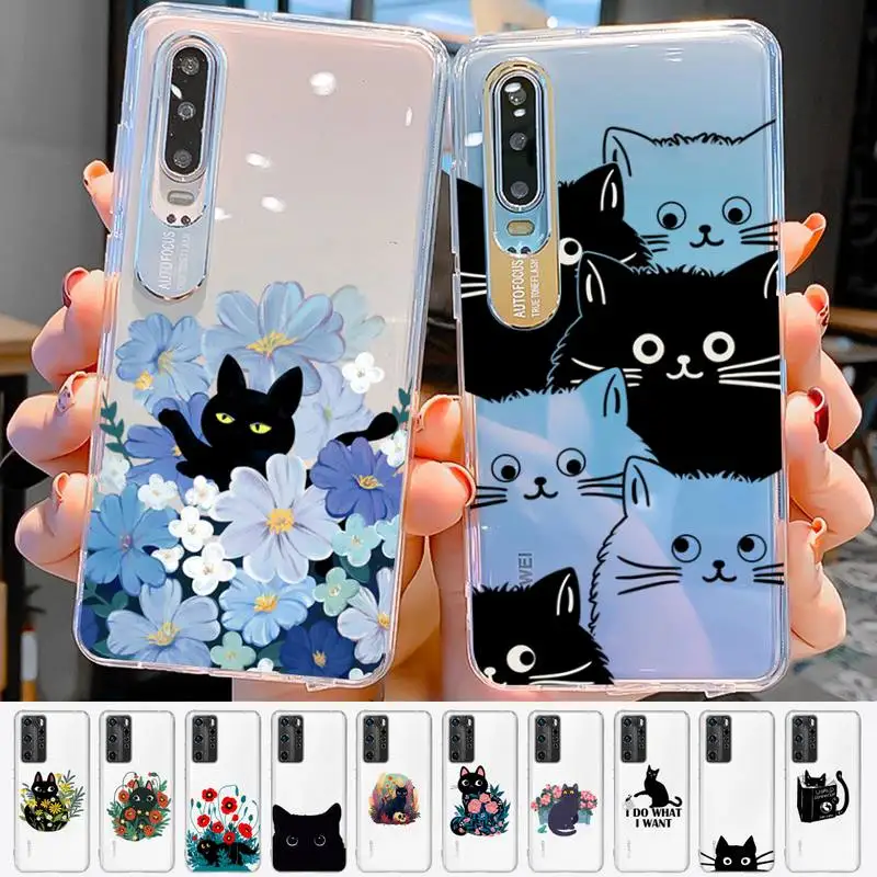 

Cute black cat Phone Case for Samsung S20 ULTRA S30 for Redmi 8 for Xiaomi Note10 for Huawei Y6 Y5 cover