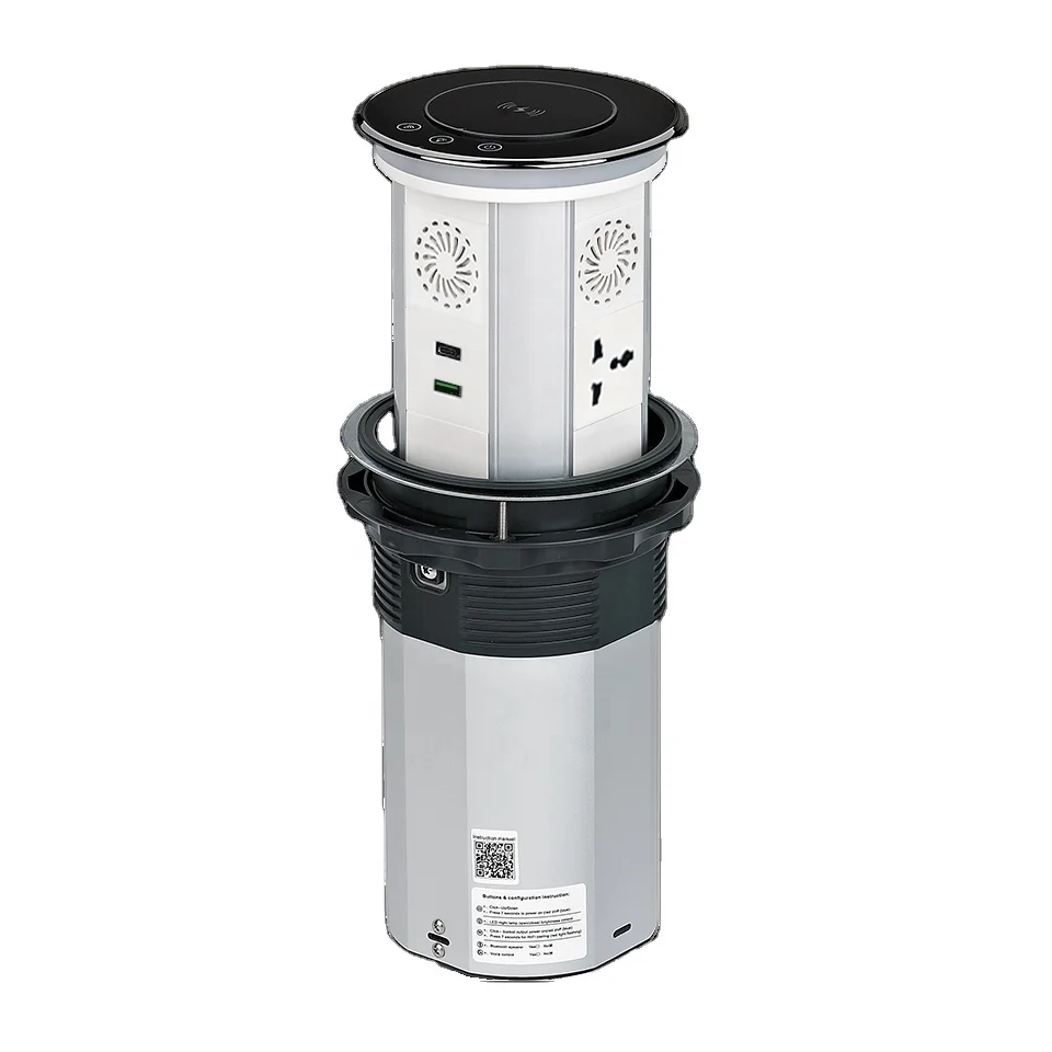 

speaker charging wireless fast pop up socket table wifi remote control 3 EU sockets & double USB smart home