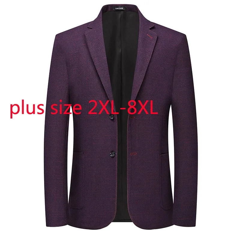 

New Arrival Suepr Alrge Spring And Autumn Men Fashion Casual Red Suit Coat Single Breasted Blazers Plus Size 2XL-5XL 6XL 7XL 8XL