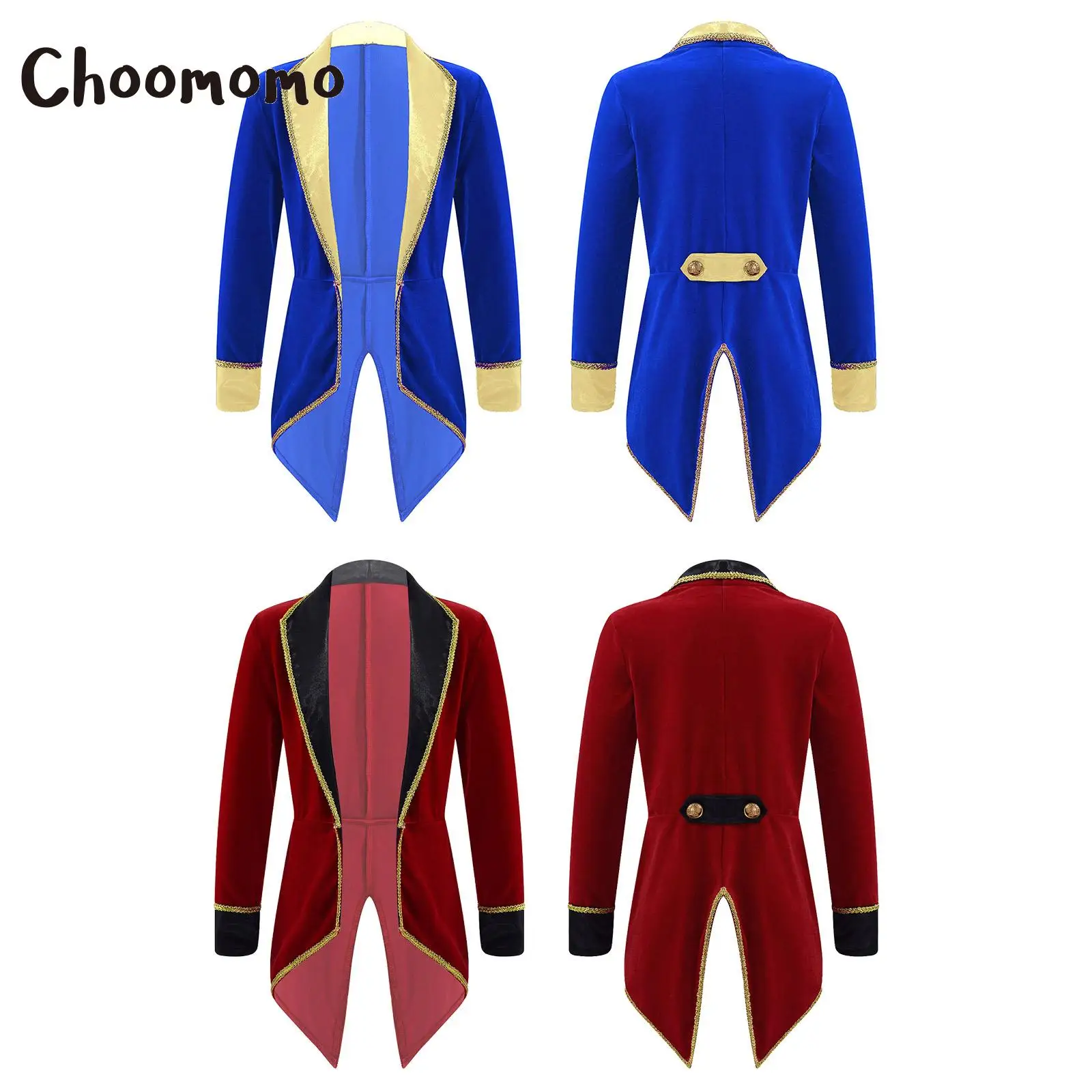 

Choomomo Kids Girls 4-16 Lapel Collar Long Sleeves Tuxedo Coats Role Play Showman Silk Viscose Costumes for Party Performance