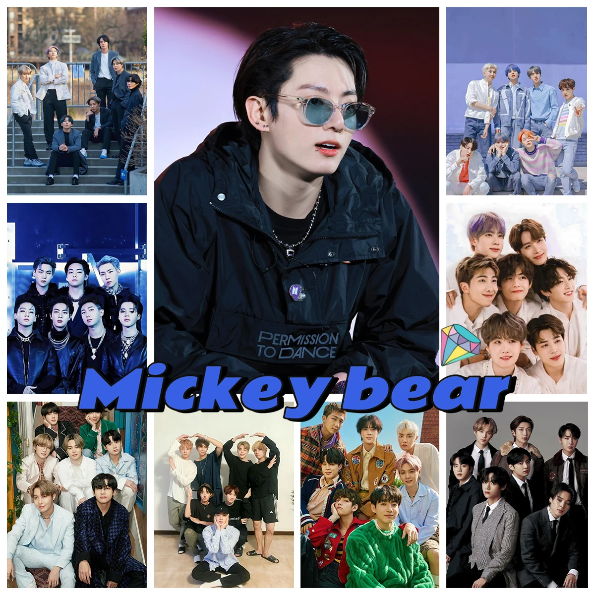 

Kpop Bangtan Boys DIY Diamond Embroidery Poster Idol Full Square/Round Diamond Painting Kit Mosaic Home Decoration Girls Gifts