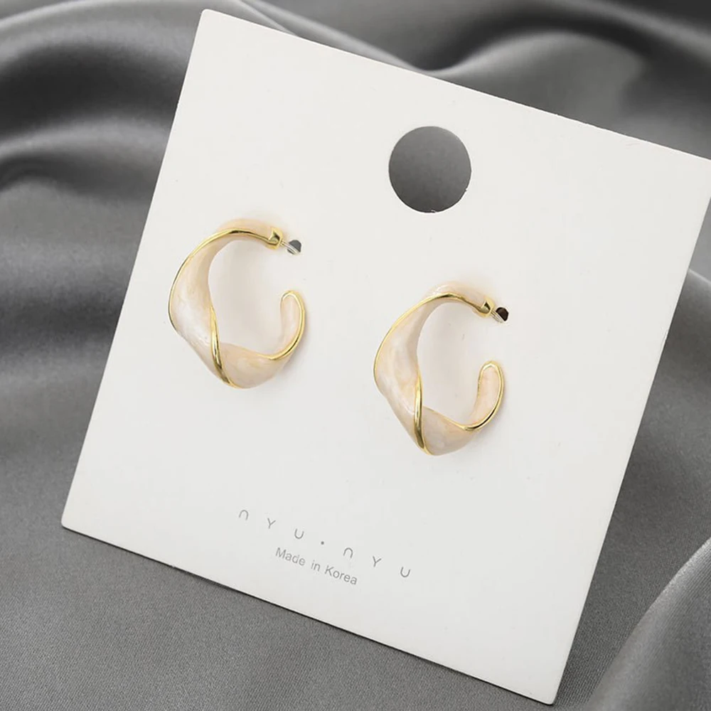 SUMENG New Fashion Lavender Purple Earrings Metal Golden Twisted Art Line Stud for Woman 2023 Jewelry Gifts |