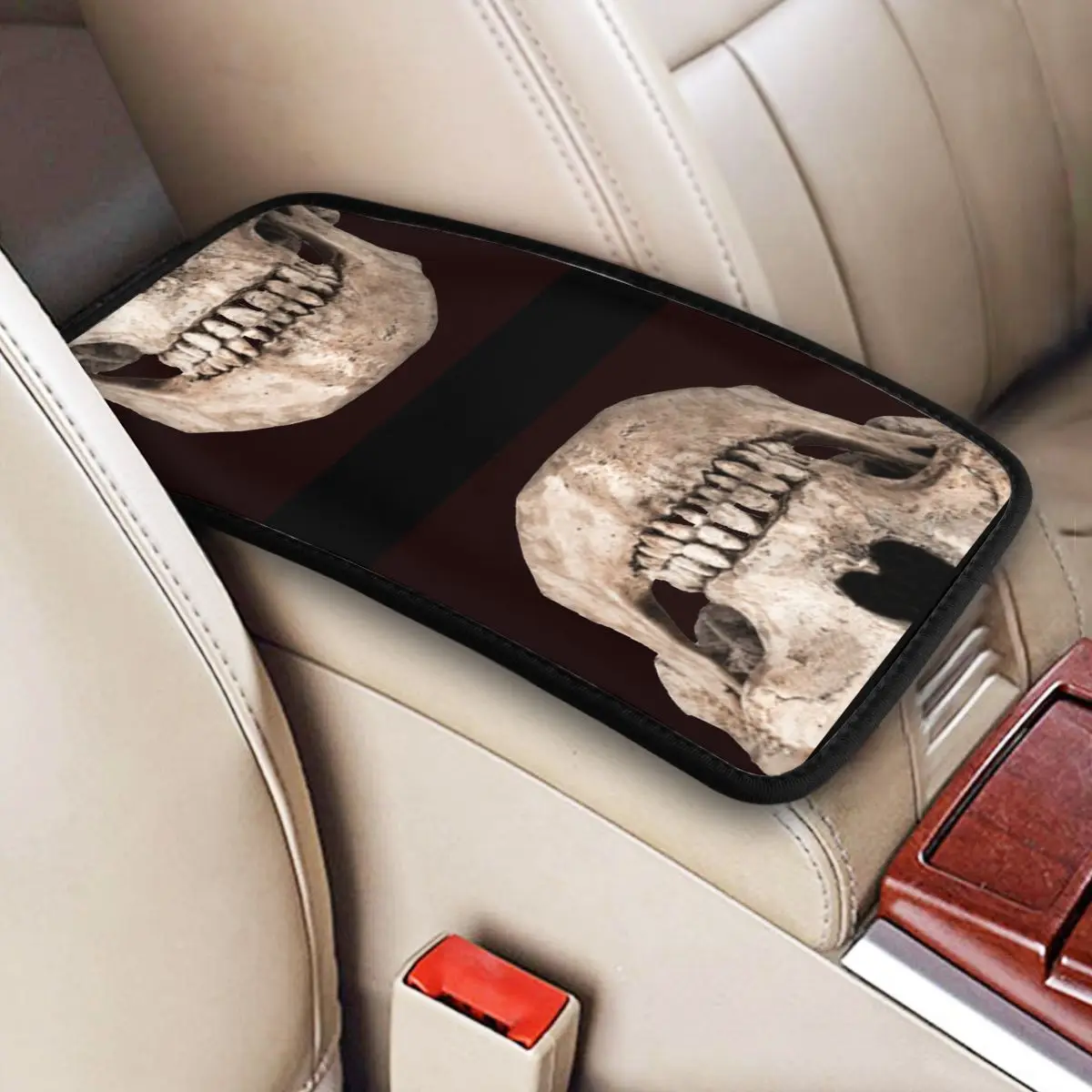 

Center Console Cover Pad Auto Accessories Dead Skull Car Armrest Cover Mat Zombie Horror Halloween Scary Automobiles Armrest Pad