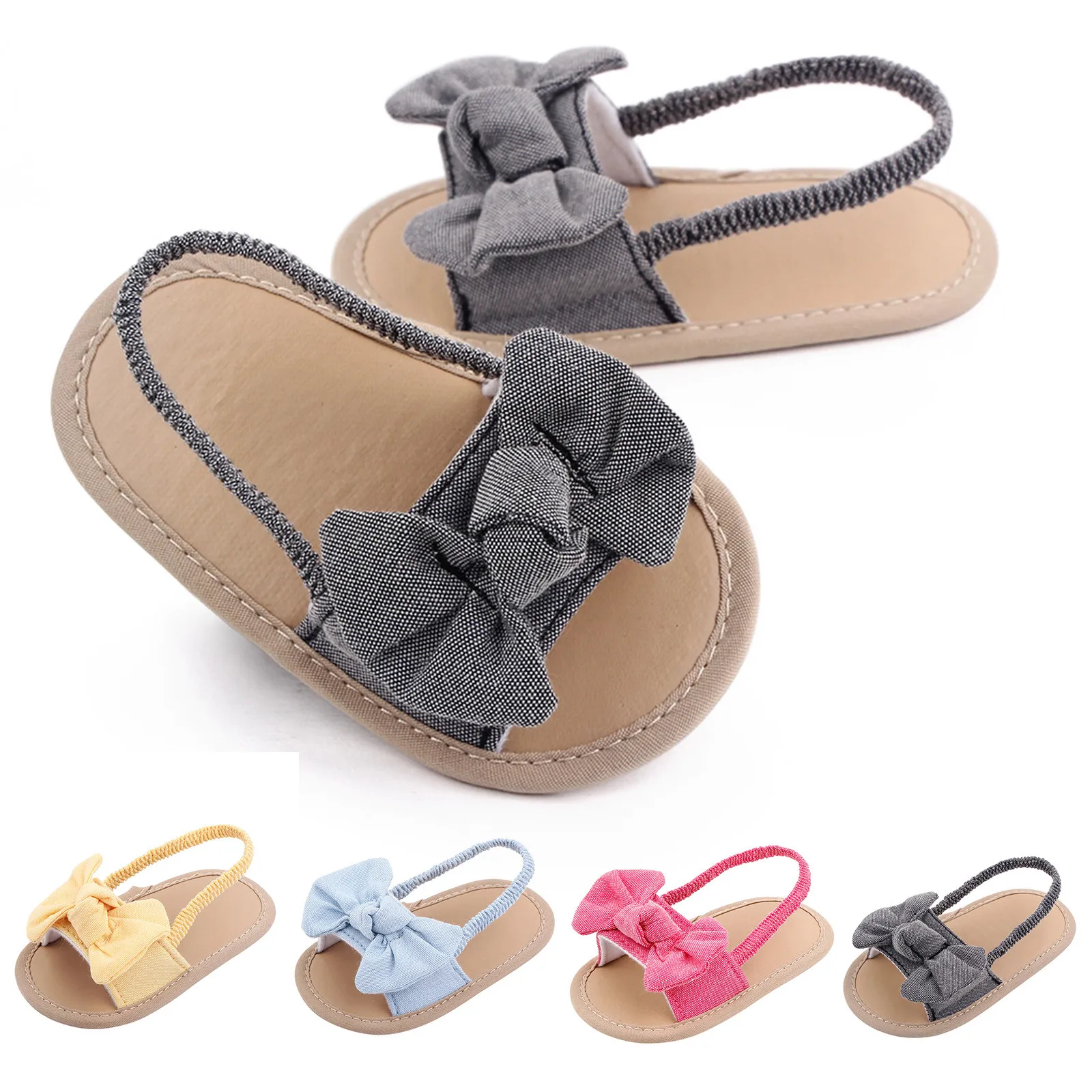 

Baby Toddler Kids Girls Baby Shoes Bowknot The Floor Barefoot Non-slip First Walkers Prewalker Sandals For Newborn Infant 0-18M