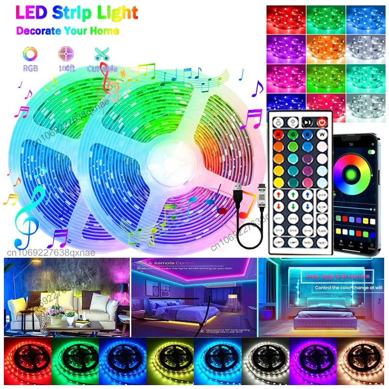 

SMD5050 LED Strip Lights RGB DC5V LED Lights for Room Decor Led Tape for Room Decoration Luces Led10m 15m 20m 30m Neon Lights