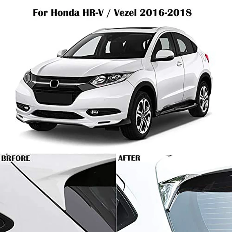 

Для Honda HRV HR-V Vezel 2016-2019 Хром ABS внешний задний спойлер для окна Тройная обшивка углов