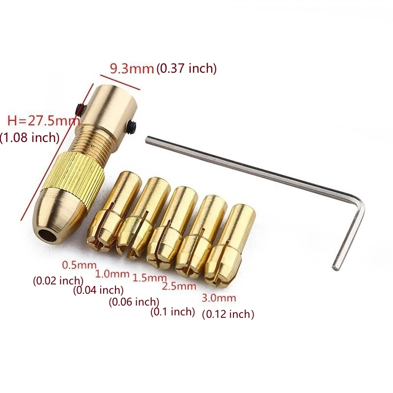 7 шт./компл. 0 5-3 мм стальные маленькие электрические сверла цанговый