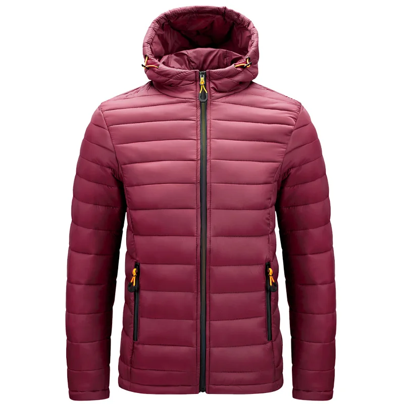 Men Clothing Coats Hooded Cotton Padded Clothes Pat Cotton Padded Clothes Mens Autumn and Winter New Lightweight Jacket