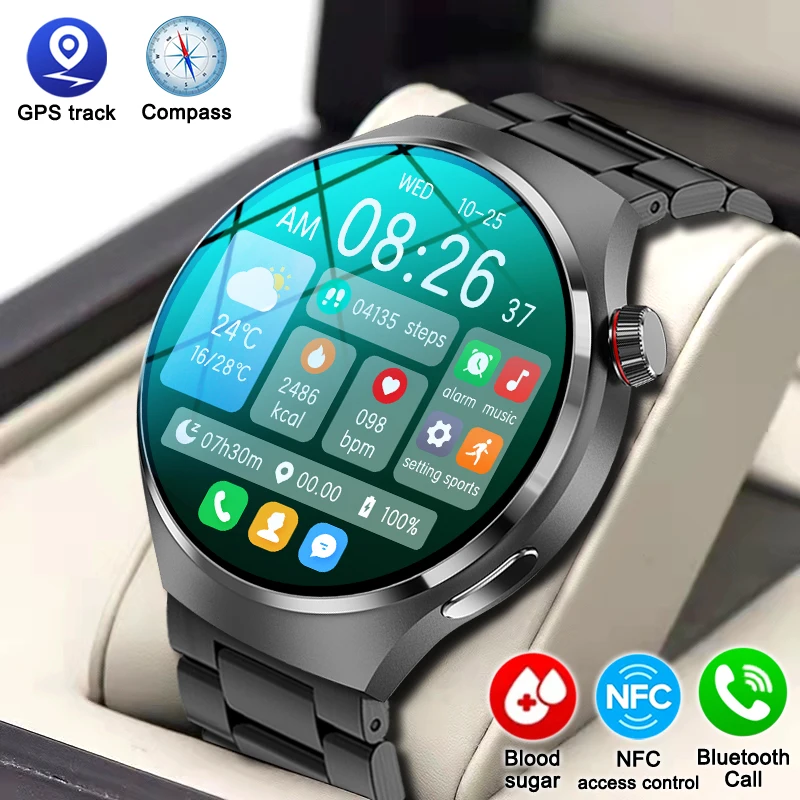 

2023 NFC Smart Watch Men Women Bluetooth Call Sports Fitness Watches Altitude Compass Custom Dial Heart Rate Music Smartwatch