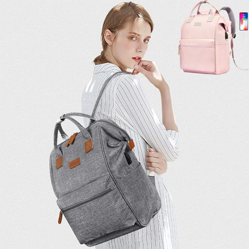 

Чехол для ноутбука 17,3 дюйма, женский рюкзак для компьютера, водонепроницаемый рюкзак для колледжа, мужская деловая дорожная сумка с USB-порто...