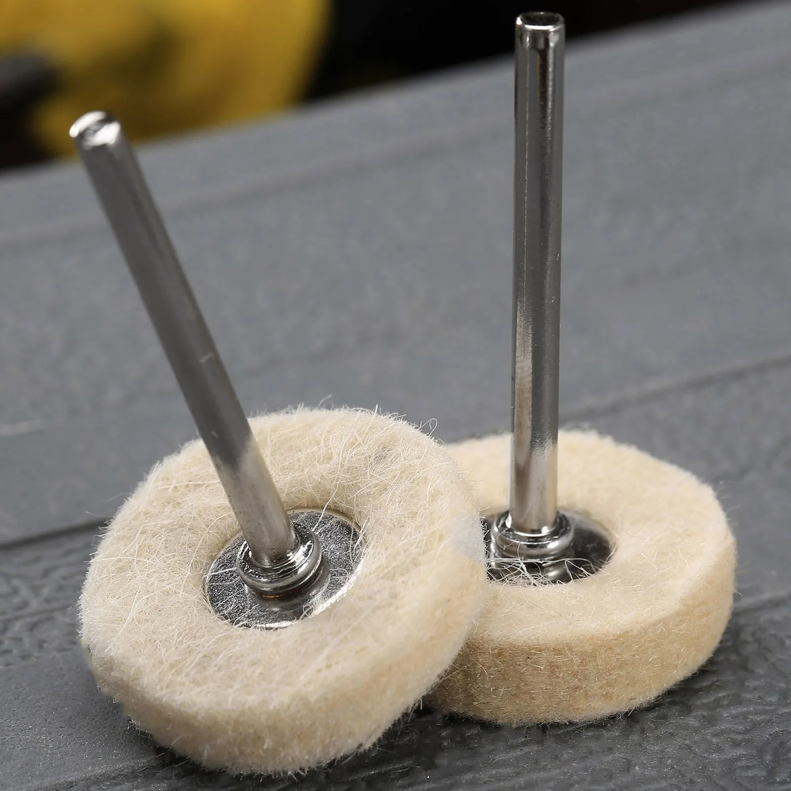 10Pcs Metal Sanding Polishing Buffing Grinding Wheel Brush 25mm Wool Rotary Brush For Dremel Rotary Tool 25mm Round Wool Felt images - 6
