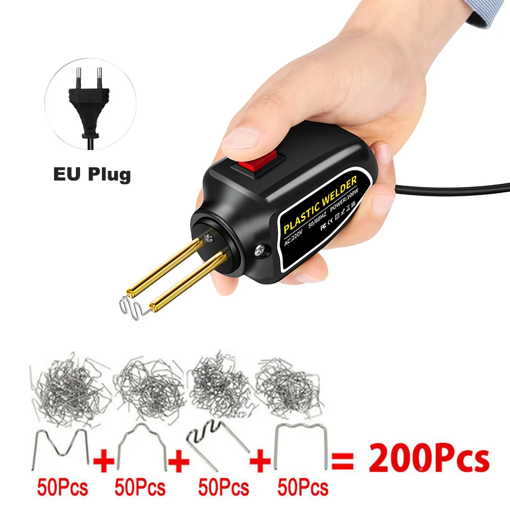 

100 Вт портативный сварочный аппарат для пластика 110 В 220 В термофена степлер паяльник для ремонта бампера для ногтей автомобильный набор инструментов