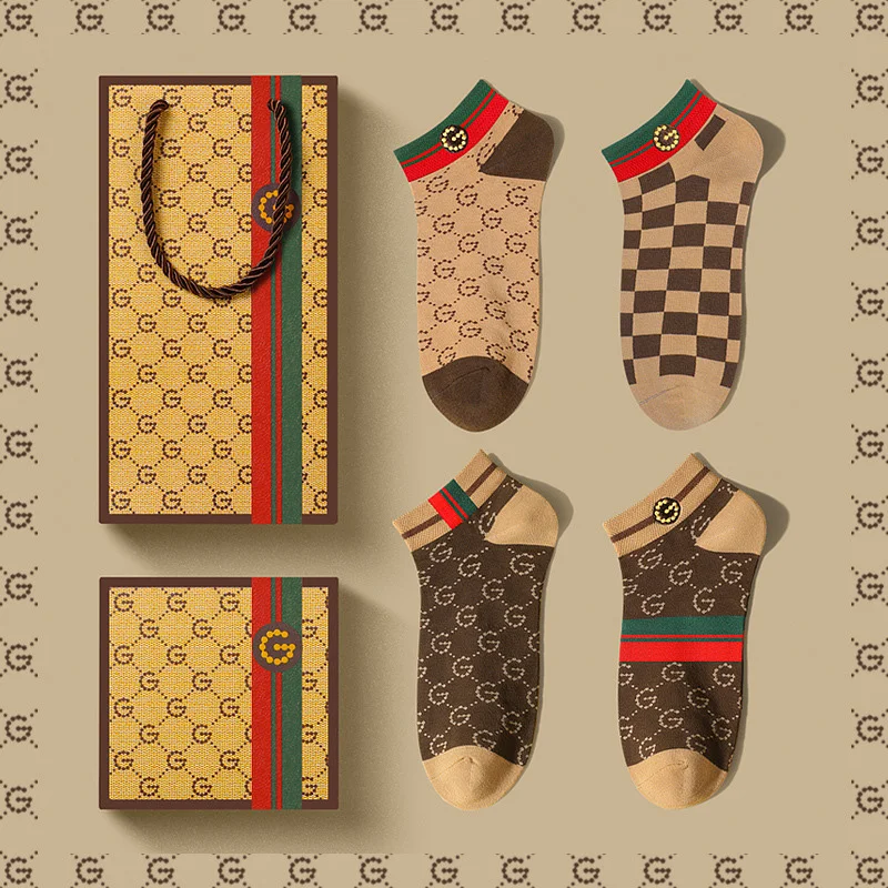Authentic GDAD Men's Socks Personality Cotton Short Tube Socks Trend Men's Socks Odor-Proof Ship Socks New Upscale Gift Box