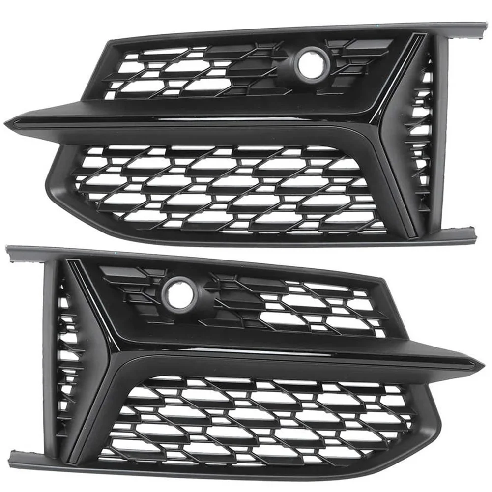 

Glossy Black Mesh RS6 Style Fog Light Grilles Grills for Audi A6 C8 S6 2019 2020