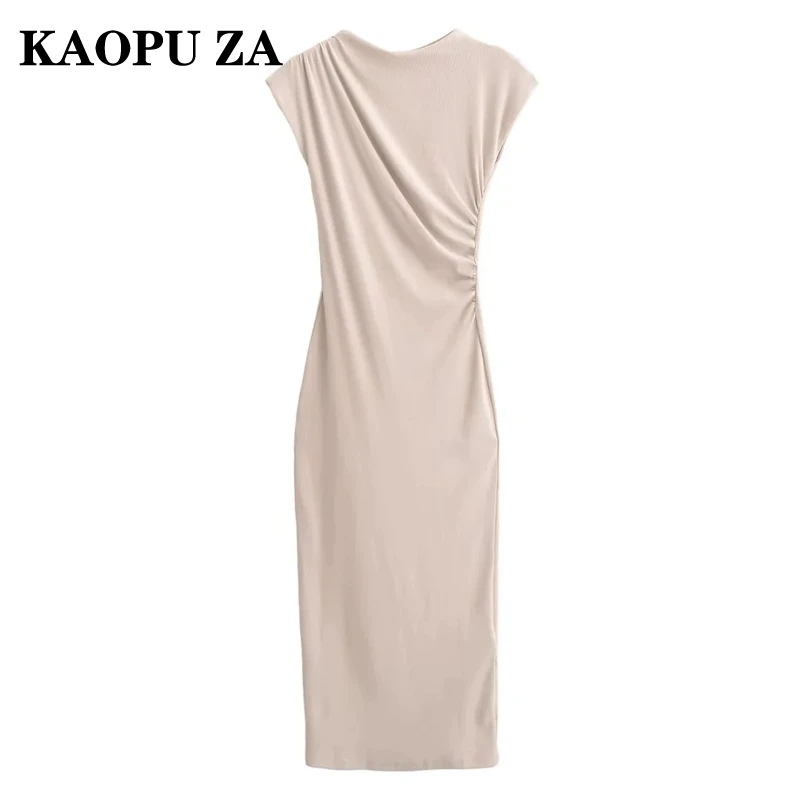 KAOPU ZA 2024 осеннее новое женское элегантное платье с короткими рукавами женский топ