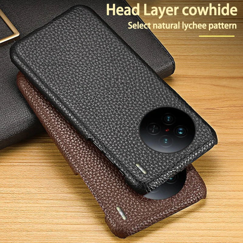 For vivo X90 Pro plus leather luxury cowhide Phone Case Supercar interior leather for vivo x80 x70 x60 x50 pro Back Cover cases
