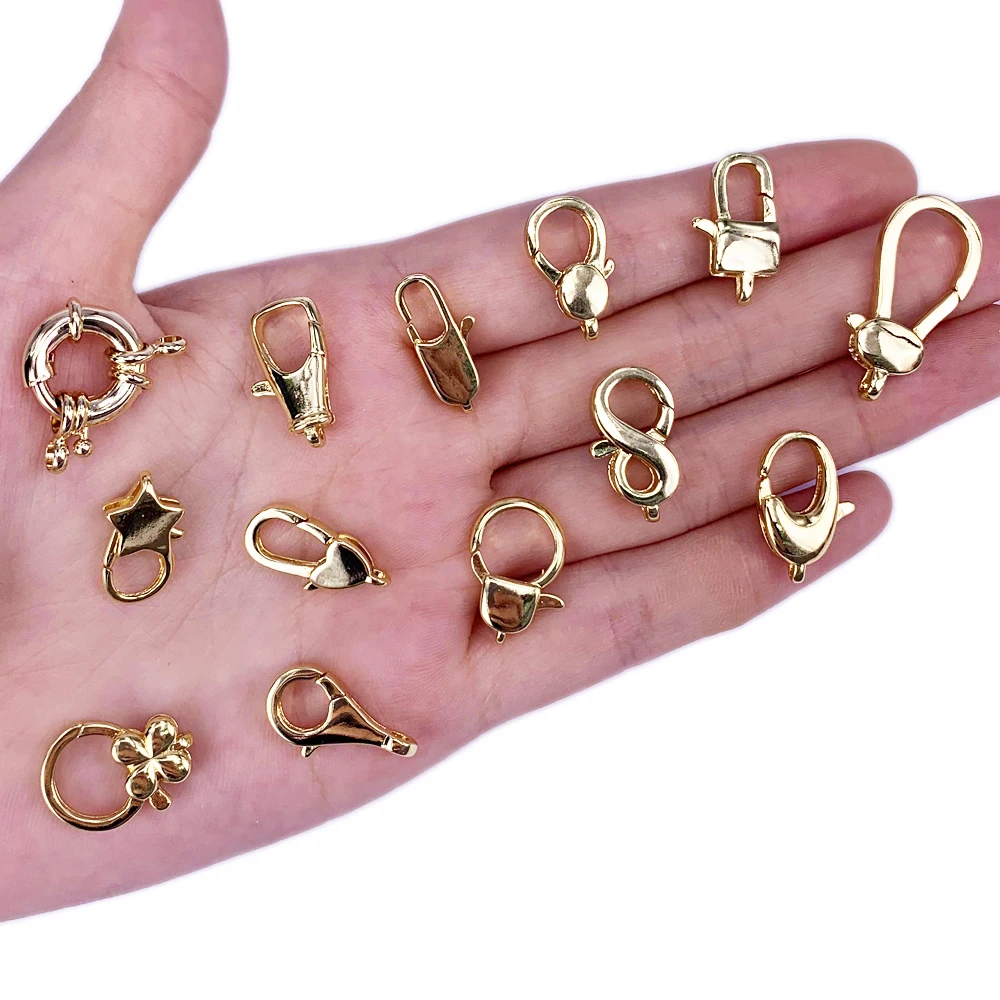 

2PCS Gold Plated Lobster Clasp Hooks Claw Necklace Bracelet Keychain Connector For DIY Jewelry Making Accessories