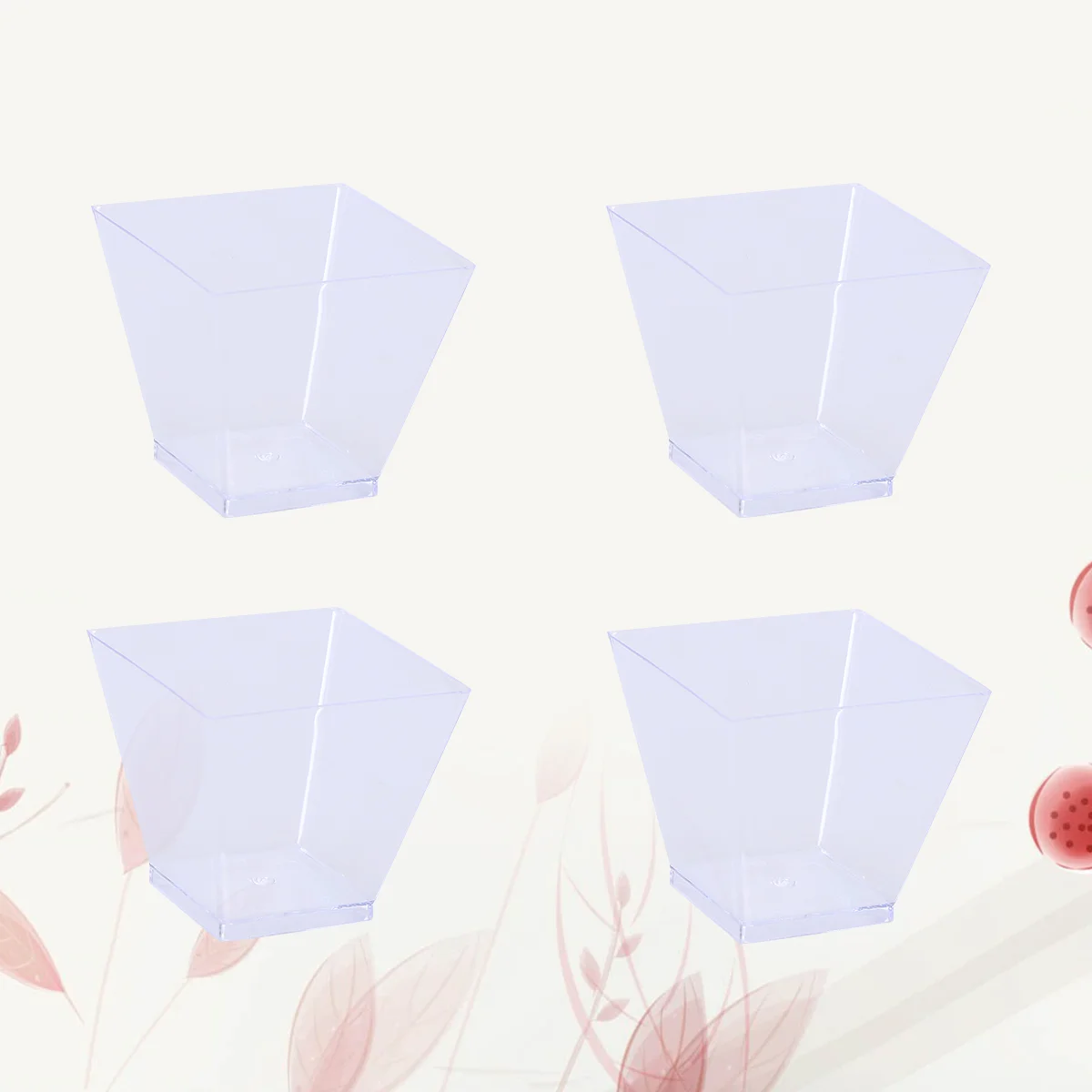 

Cup Cups Dessert Mousse Square Clear Yogurt Tasting Mini Appetizer Glasses Parfait Party Jelly Pudding Cream Bowl Ice Tumbler