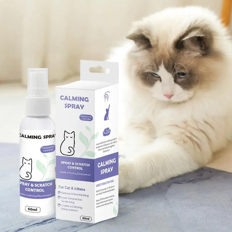 Жидкость для успокоения кошек в путешествиях 2 02 унции спрей котят снятия стресса