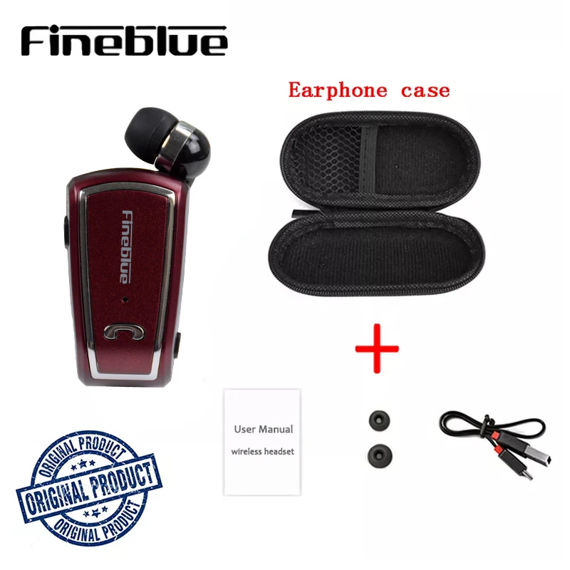 

Fineblue F-V3 Business Bluetooth Headset FV3 Telescopic Type Collar Clip HD Sound Earphone with Mic call headphone retractable