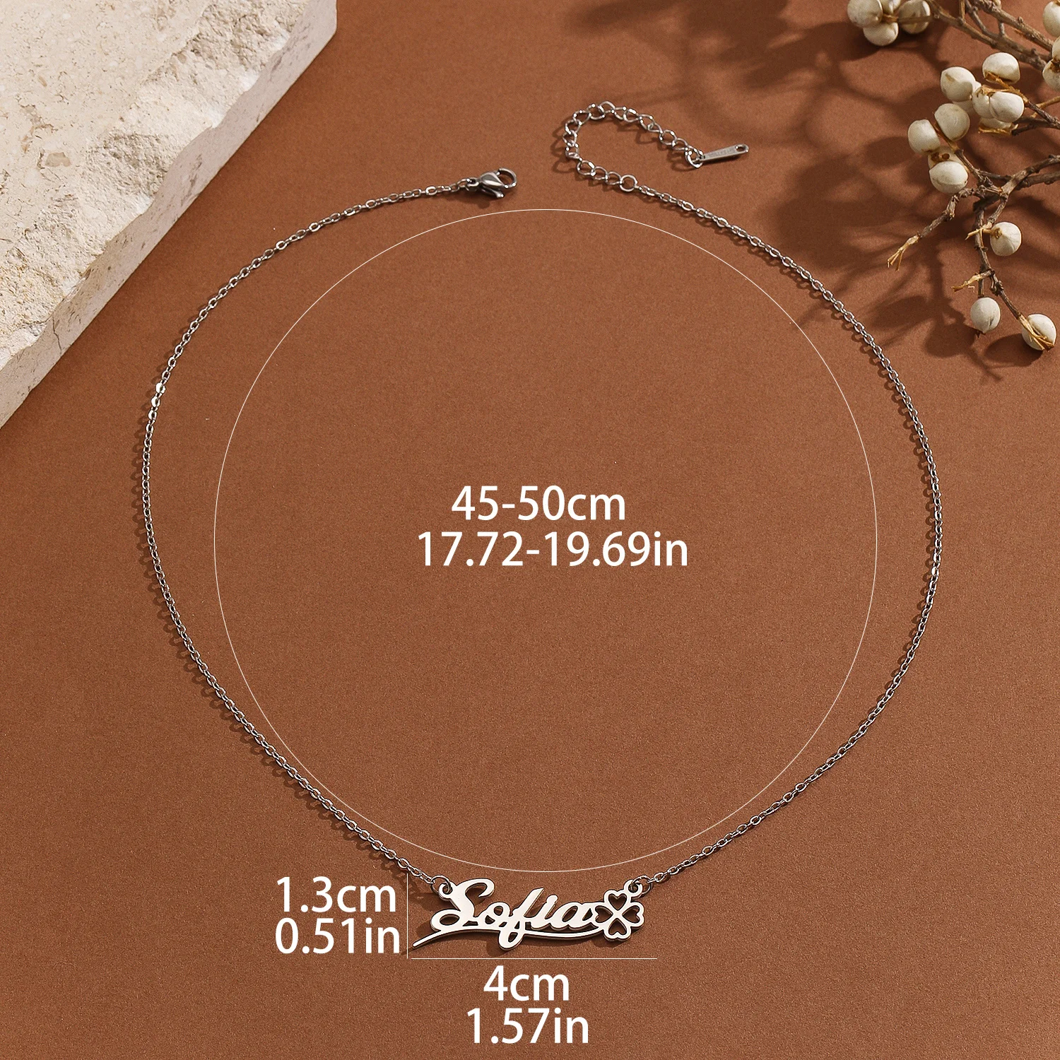 1 шт. персонализированное ожерелье с именем клевера из нержавеющей стали