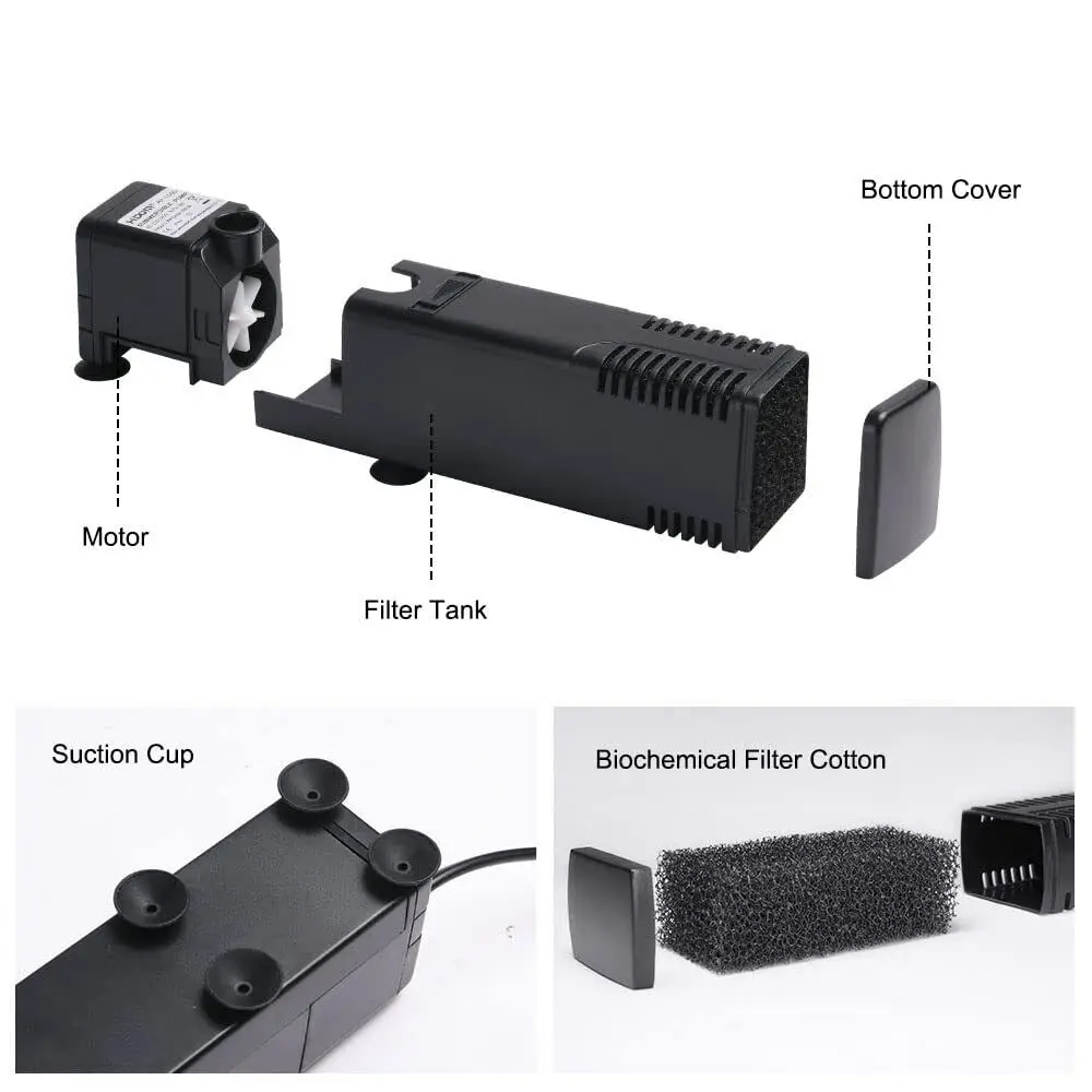 8 Вт фильтр насоса для аквариума насос внутренний подача кислорода 600 л/ч