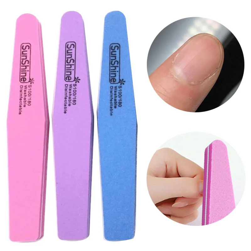 

180/100 Double Side Nail Files Colorful Sanding Sponge Nail Block for UV Gel Professional Nail Polish Manicure Nails Art Tools
