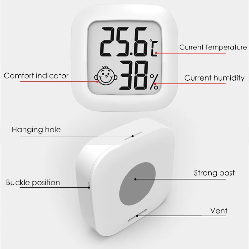 Мини-термометр XIAOMI YOUPIN комнатный цифровой ЖК-датчик температуры и влажности
