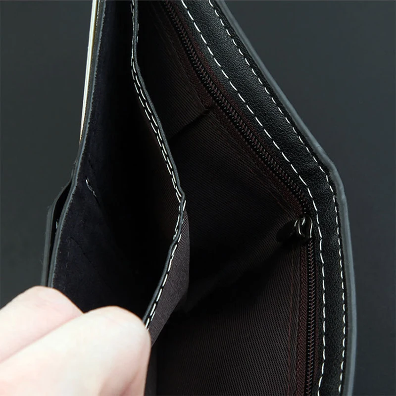 Short Men Wallets Slim Classic Coin Pocket Photo Holder Small Male Wallet Business Quality Card Holder Frosted Leather Men Purse
