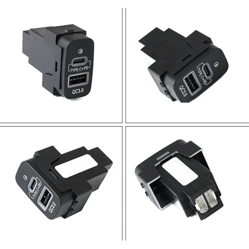 Фото Автомобильное зарядное устройство Superior-Dual USB с быстрой зарядкой Type-C PD+ QC3.0 для Outlander Lancer EX Pajero Sport ASX V73 V93 V97 №4
