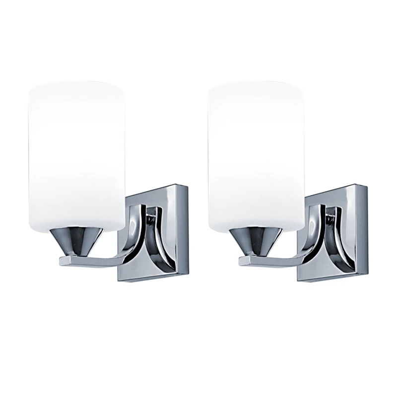

2X Modern Glass Led Light Wall Sconce Lamp Lighting Fixture Indoor Bedroom Decor,Single Head Without Switch White