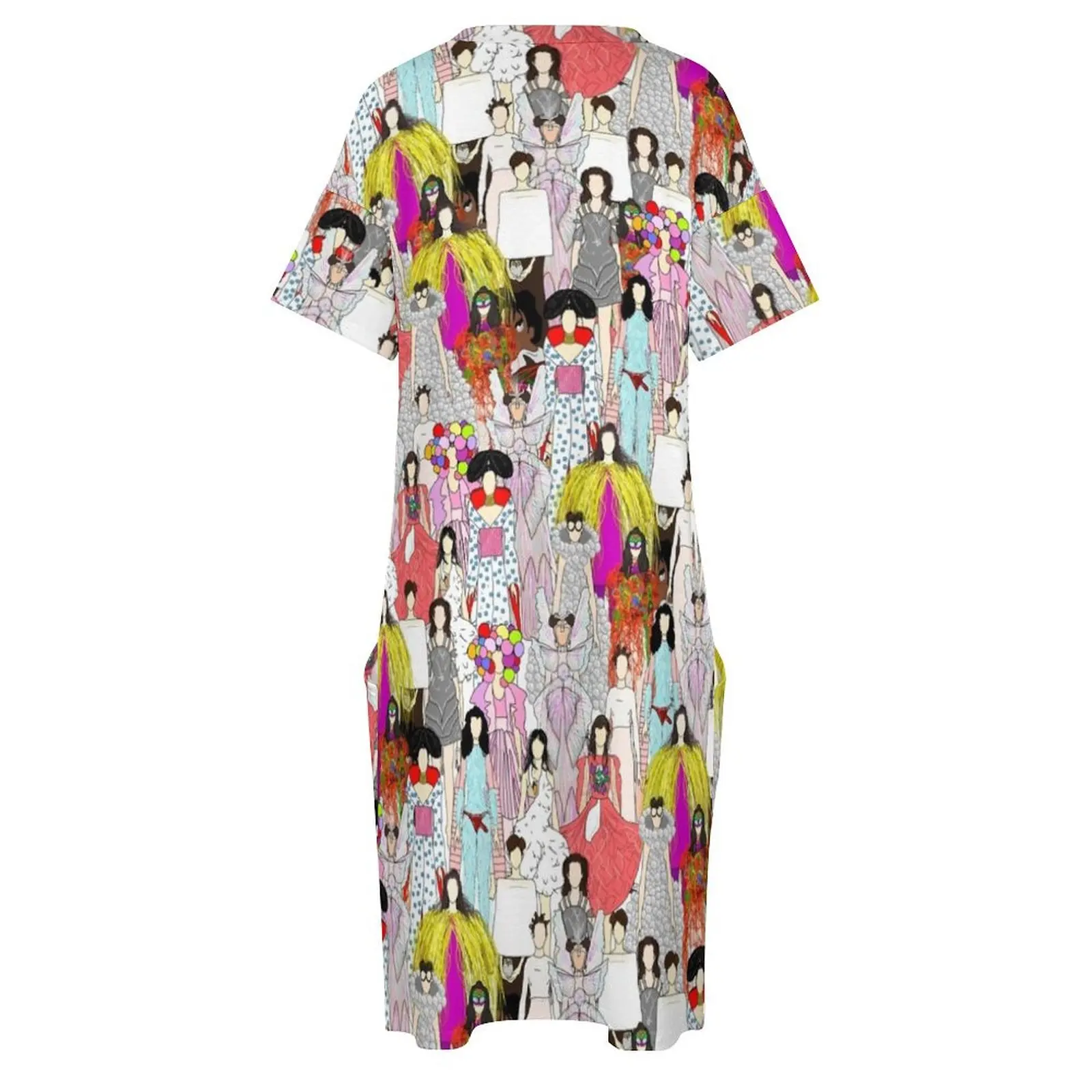 Bjork-A-thon Свободное платье с карманами для женщин летние платья длинными рукавами