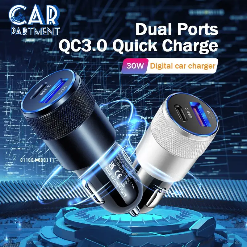 

Portable Car Charger Car Charger Adapter Durable For Mobile Phone Aluminum Alloy Cigarette Lighter Car Accessories Universal