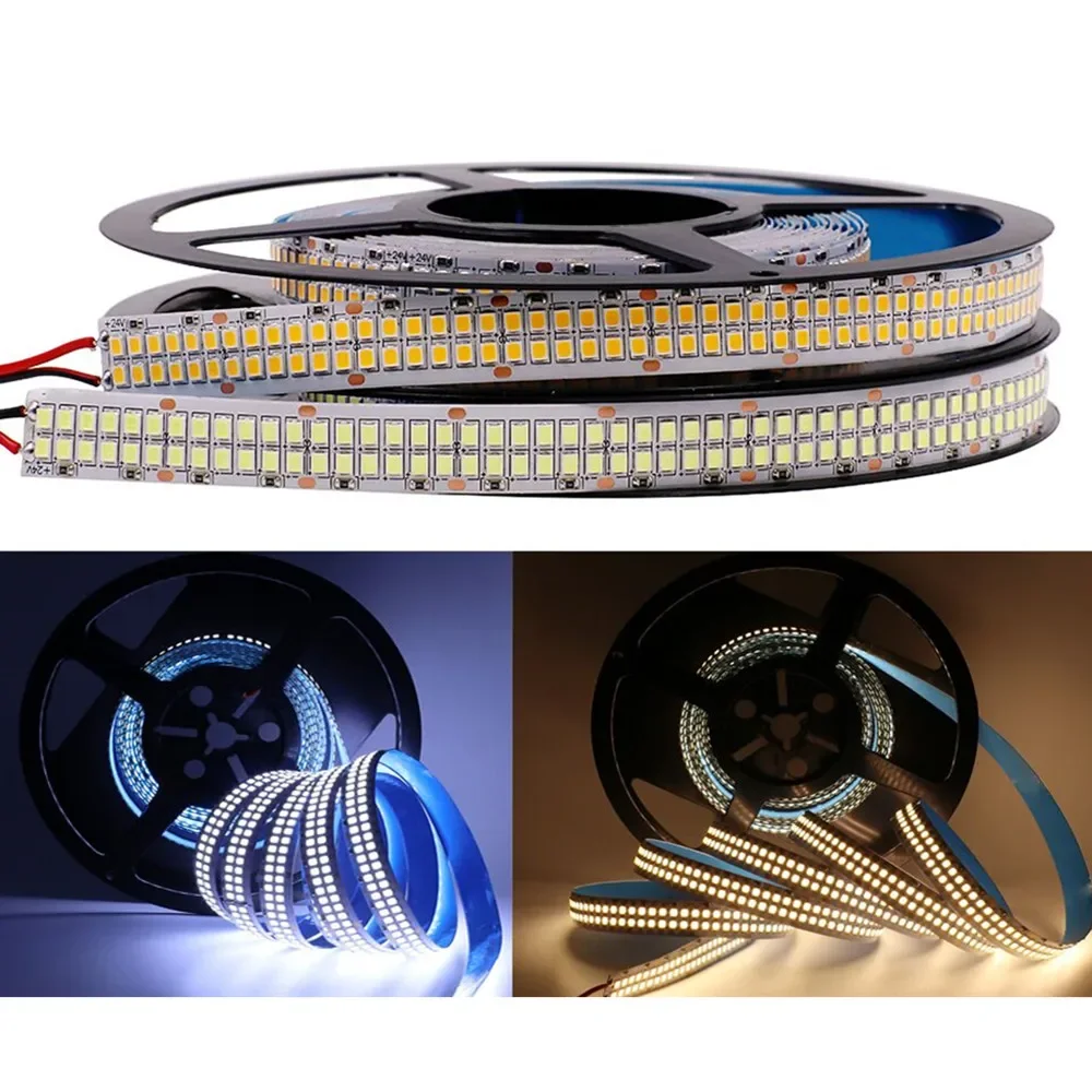 2835 DC12V 24V Светодиодная лента 5M 120/240/480 LED/M Гибкая светодиодная Неводонепроницаемая
